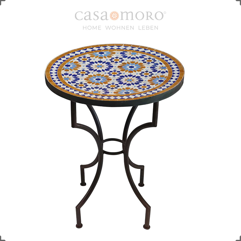 Mått på mosaikbordet Ø 60 cm, bordshöjd 75 cm - perfekt bistrobord för terrassen eller köket