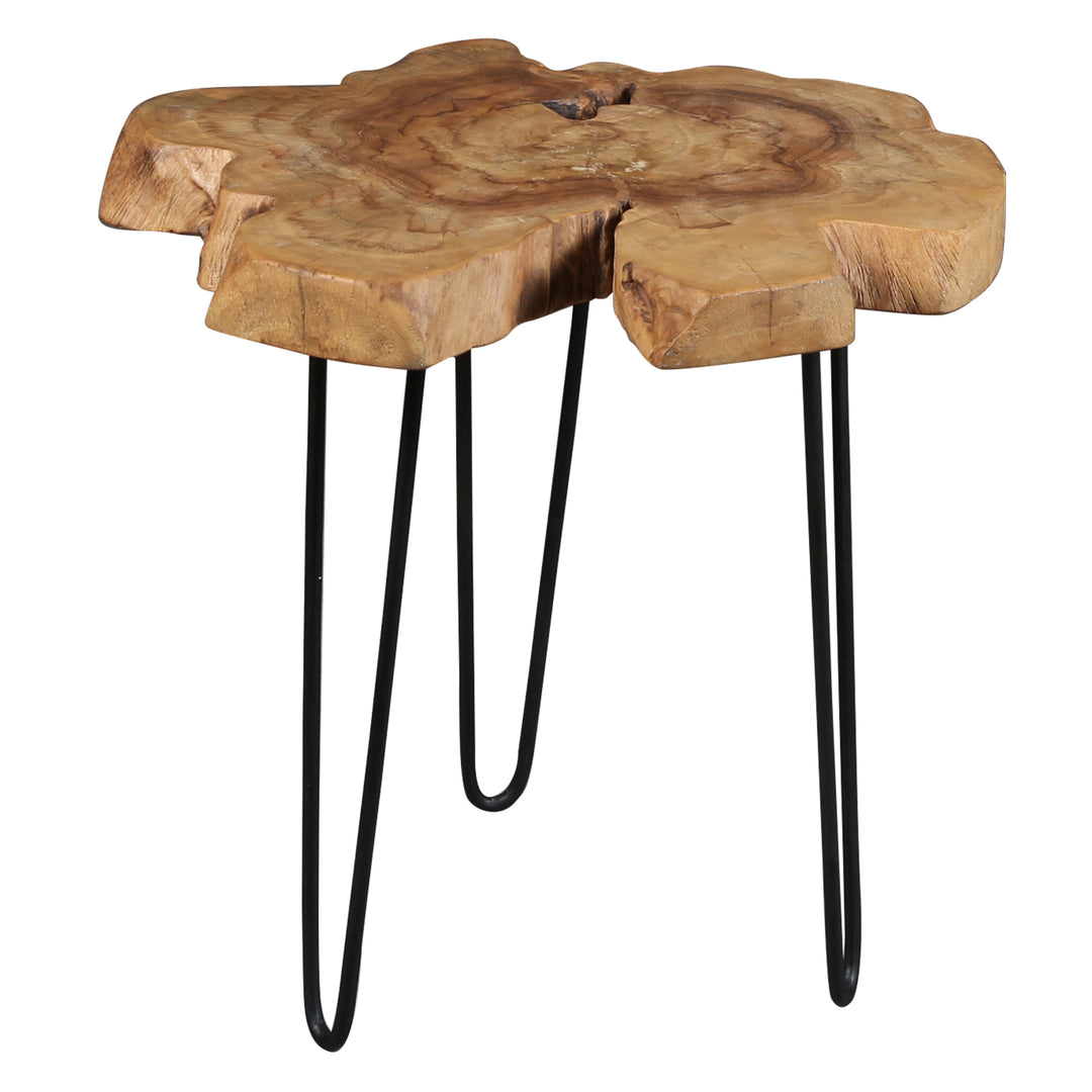 Sidobord av naturligt teak, unikt ådring