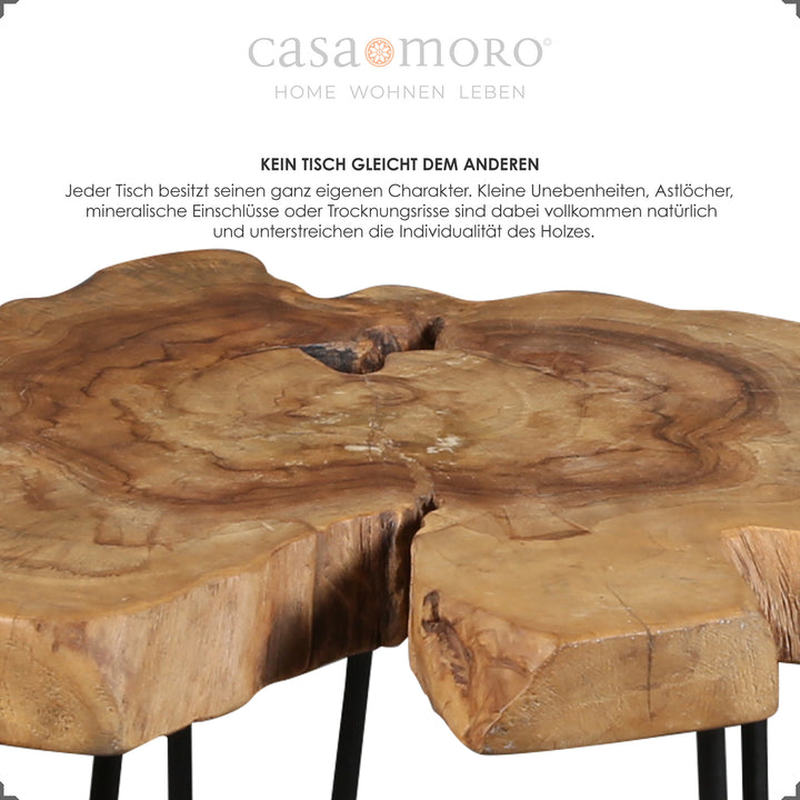 Runt sidobord av teak, ca. 60 cm i diameter, med distinkt ådring