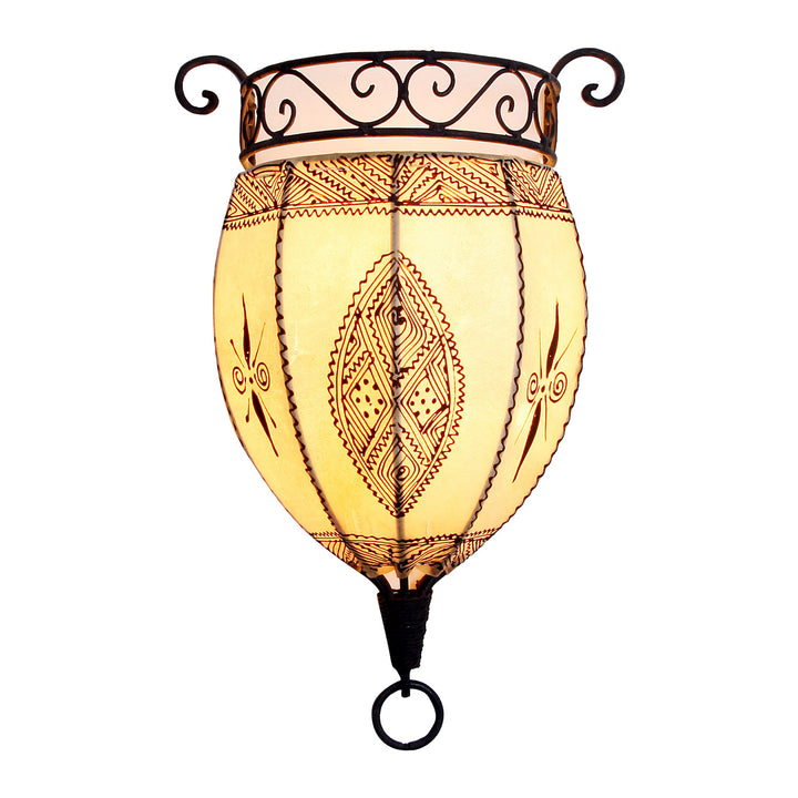 Henna läder vägglampa Nakous White