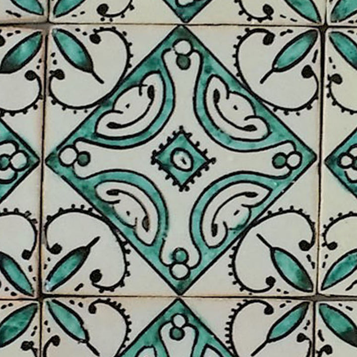 Handmålat kakel – boho ornament