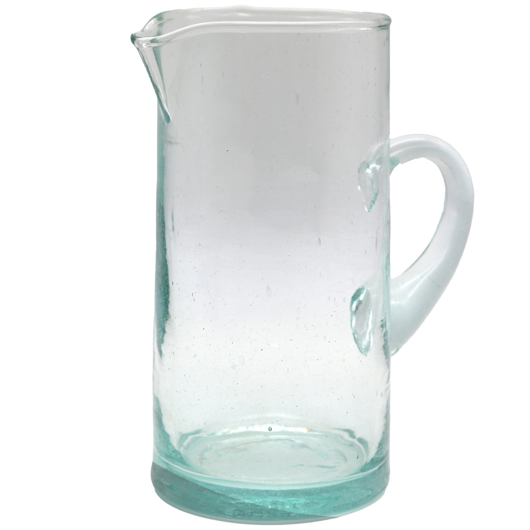 Karaff av transparent glas med handtag - munblåst och individuell