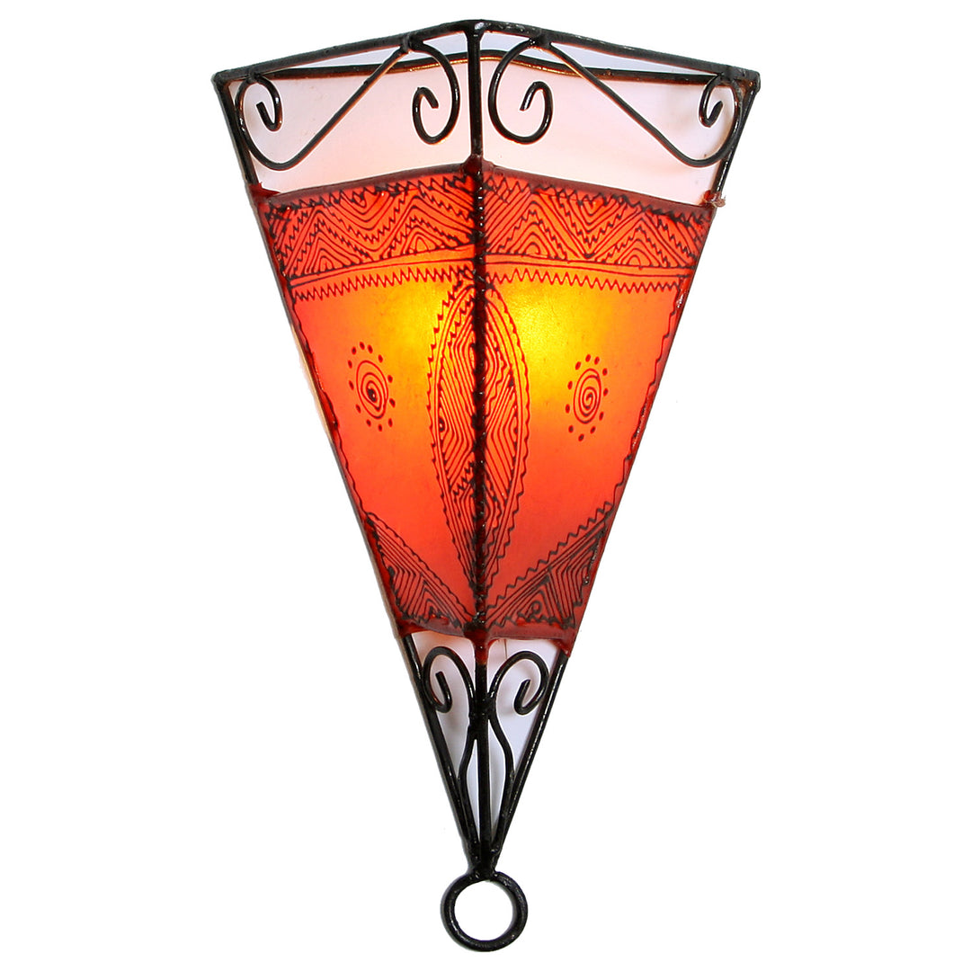 Lädervägglampa Emrah Orange