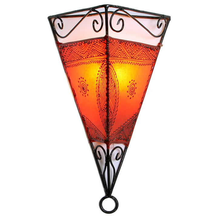 Lädervägglampa Emrah Orange