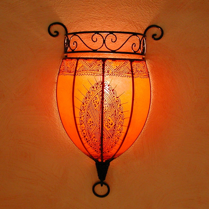 Henna läder vägglampa Nakous Orange