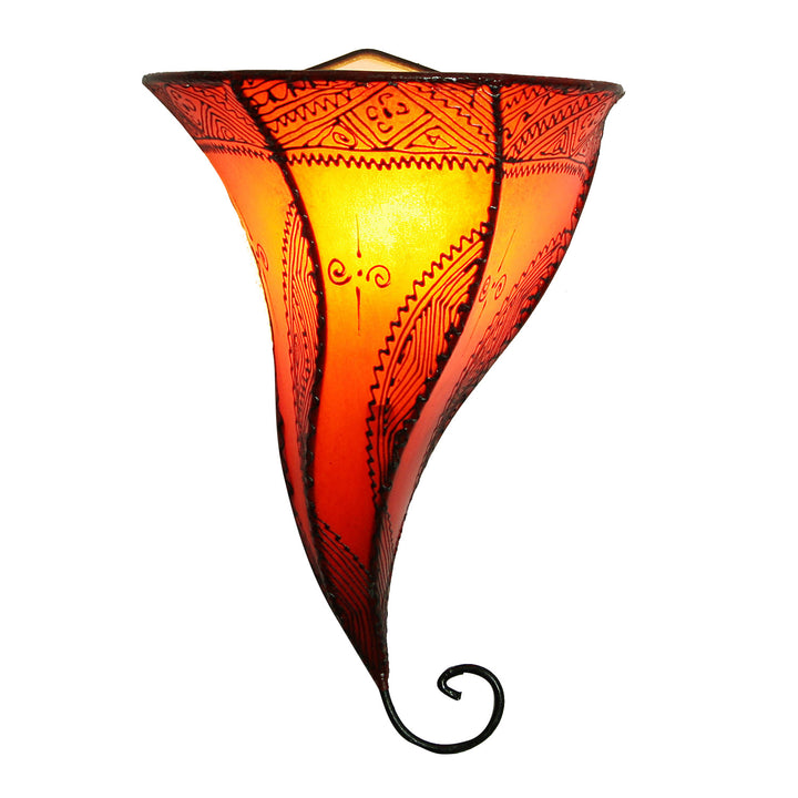 Lädervägglampa Mouza Orange
