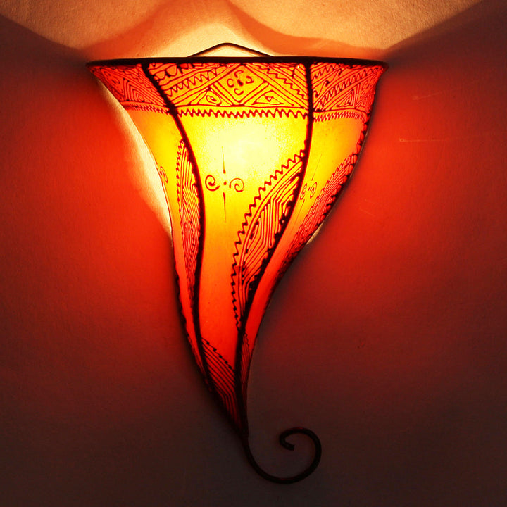 Lädervägglampa Mouza Orange