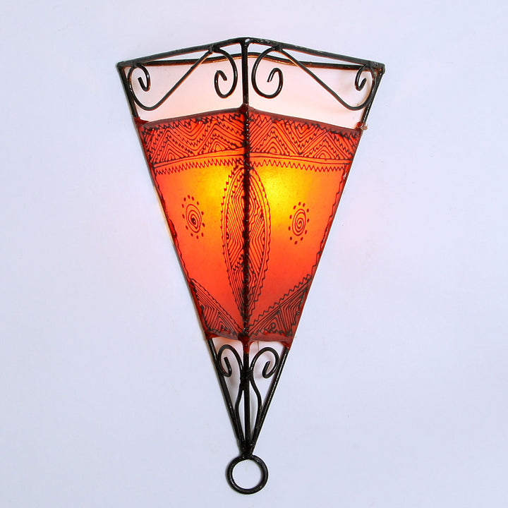 Lädervägglampa Emrah Orange