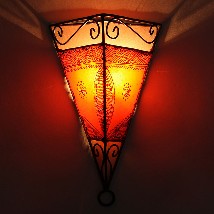 Lädervägglampa Emrah Orange