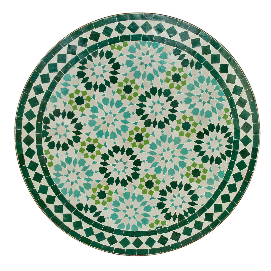 Mosaik bistrobord runt 70 cm Ankabut turkos