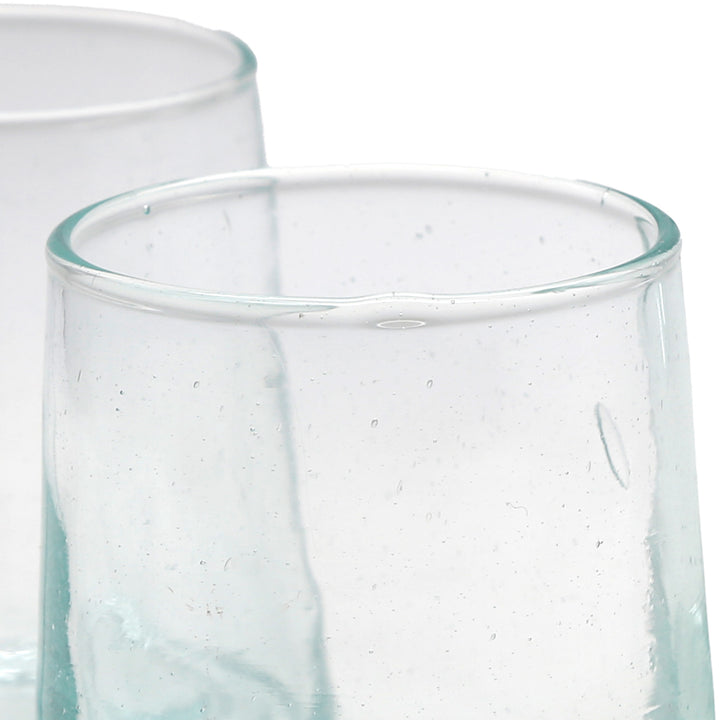 Latte Macchiato glas – genomskinligt, handblåst unikt stycke tillverkat av gammalt glas