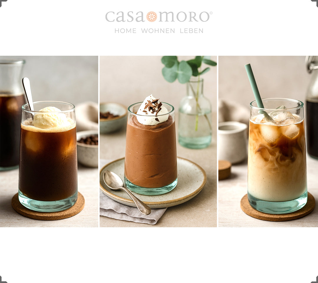Set med 4 klara glas - lämplig för longdrinkar, cocktails eller desserter