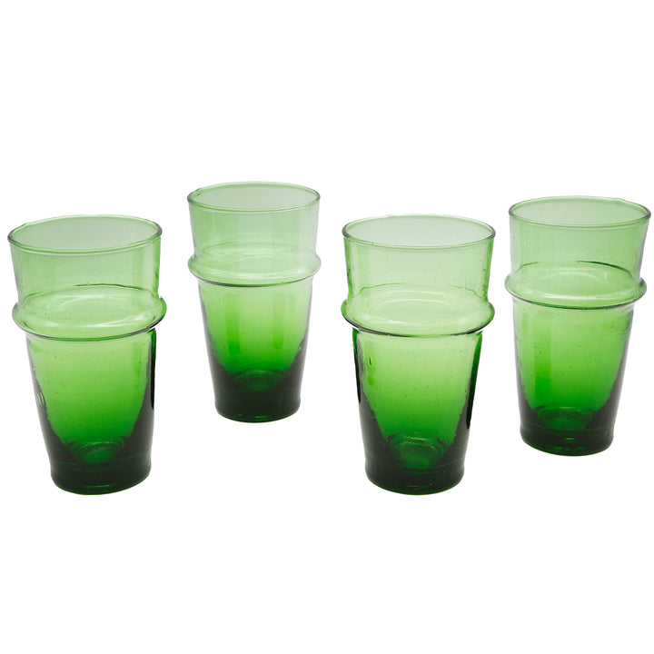 Longdrinkglas i klargrönt - handblåst och unikt i strukturen