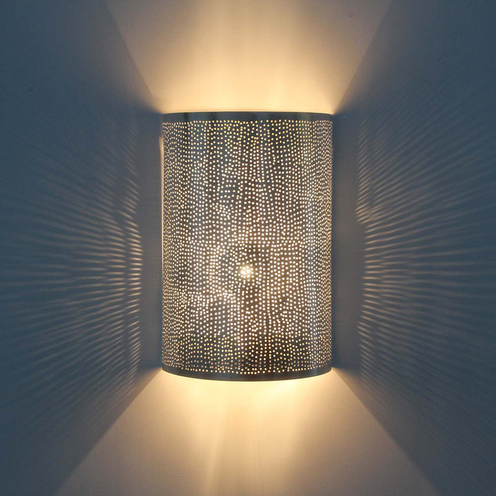 Marockansk vägglampa i silver Yakut
