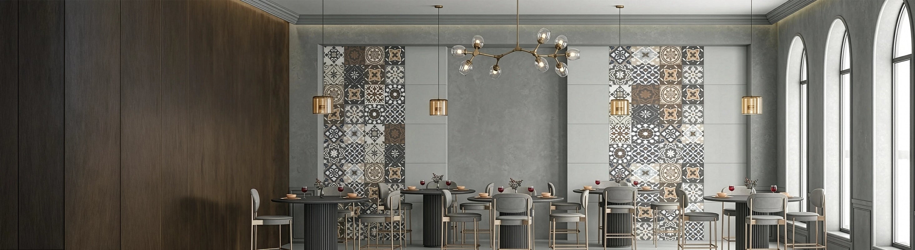Kakel – Kakel i restaurangen med marockanskt mönster - vägg- och golvplattor för modern medelhavsinredning