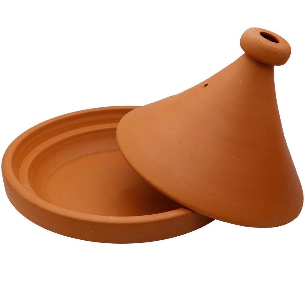 Tajinegryta från Marocko 34 cm med avtaget lock, oglaserad och naturlig