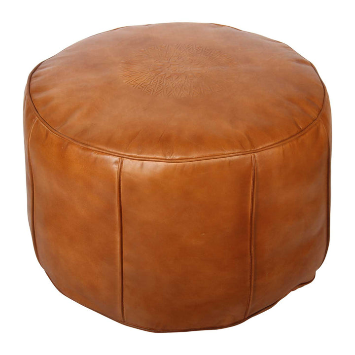 Marockansk läder sittdyna Asli Orange