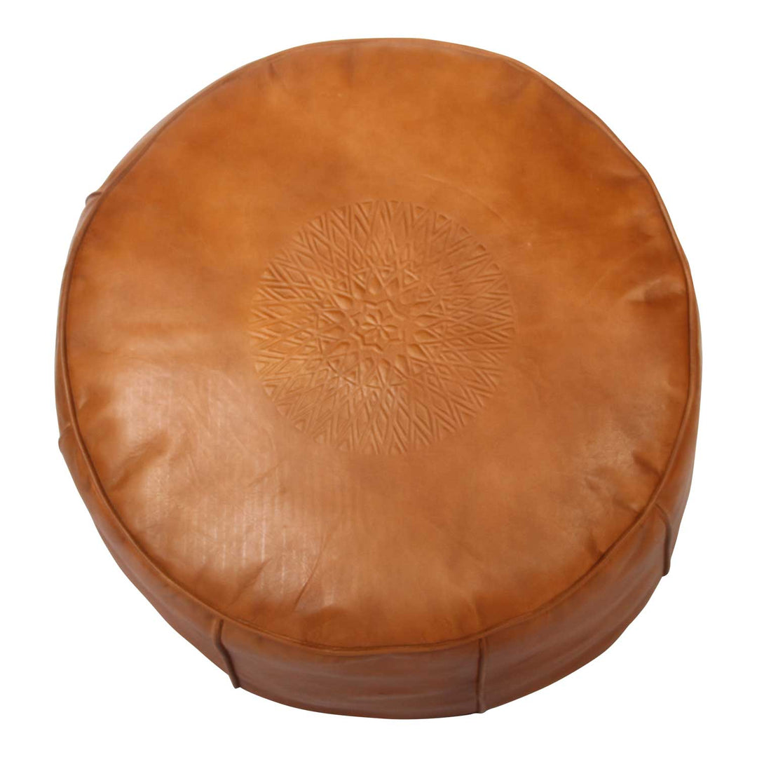 Marockansk läder sittdyna Asli Orange
