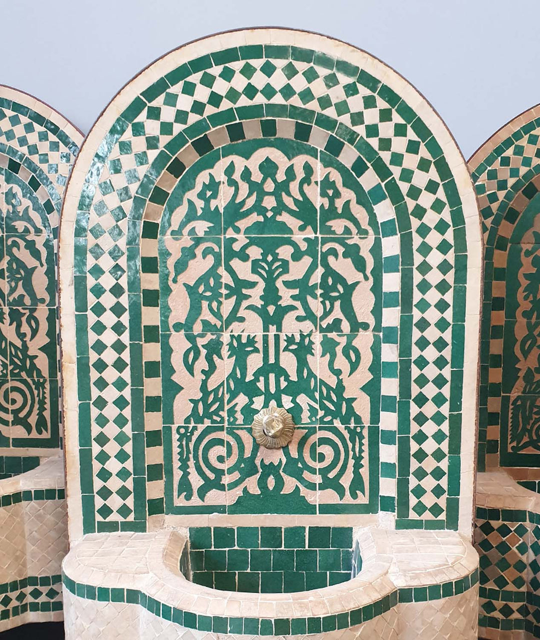 Marocko mosaikfontän Asfor Green