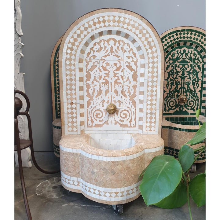 Marocko mosaikfontän Asfor White