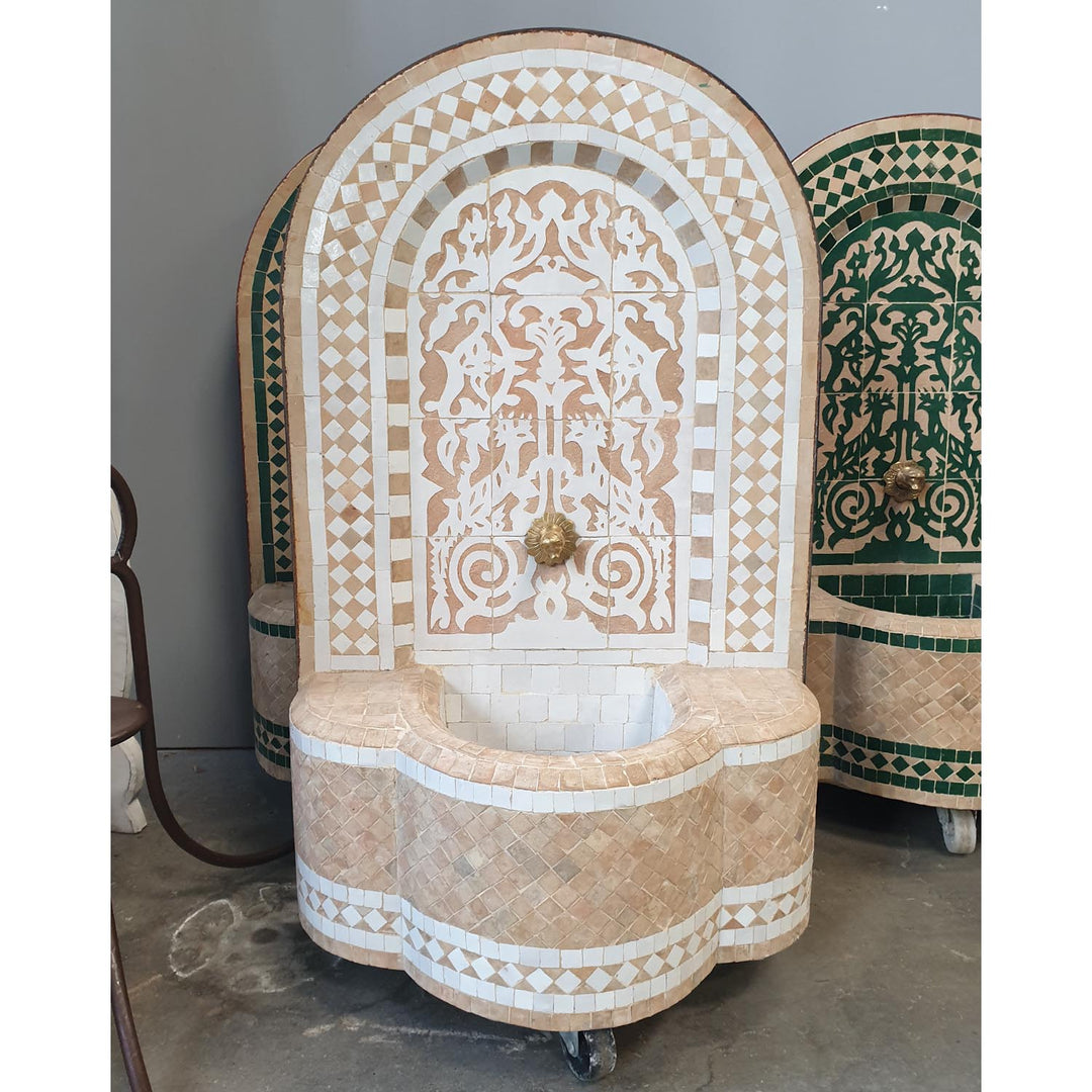 Marocko mosaikfontän Asfor White