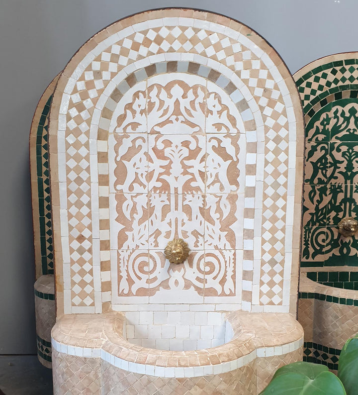 Marocko mosaikfontän Asfor White