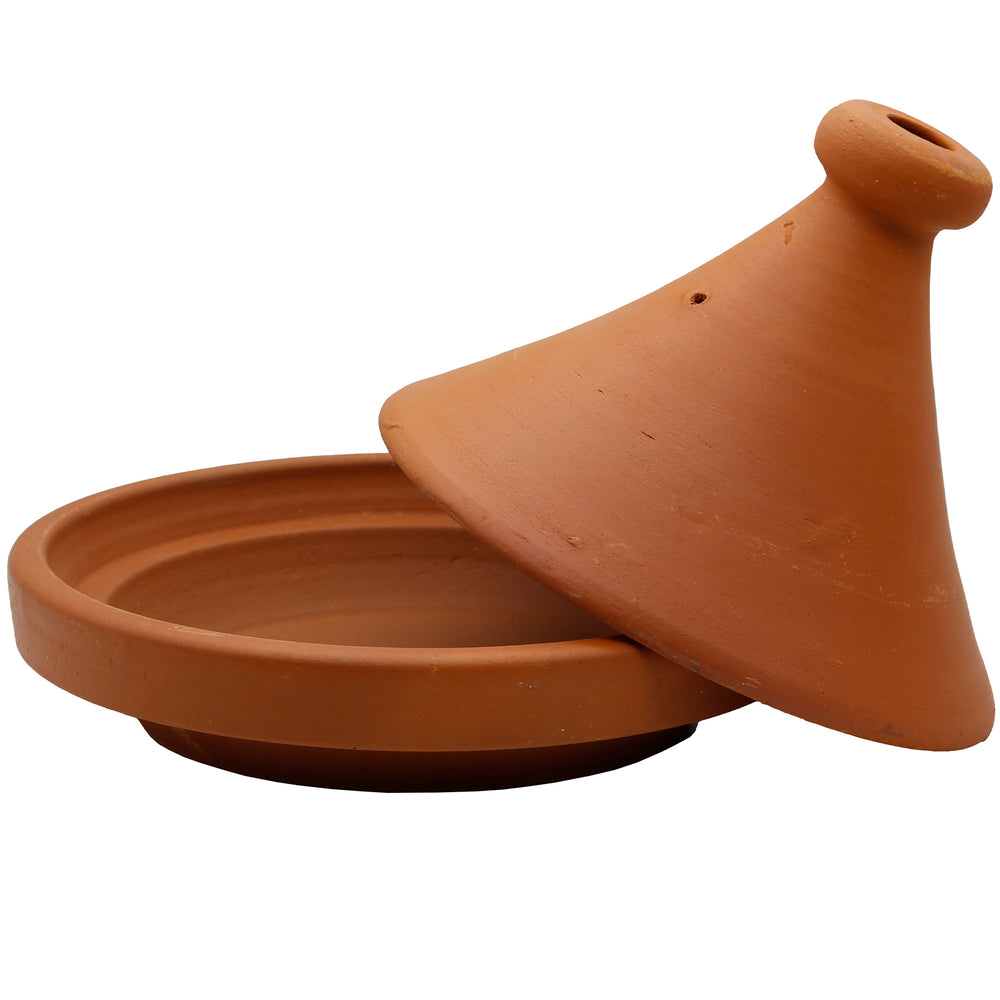 Tagine från Marocko 25 cm med avtaget lock, oglaserad och naturlig