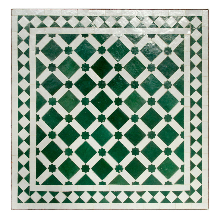 Soffmosaikbord 60x60 grönvitglaserat