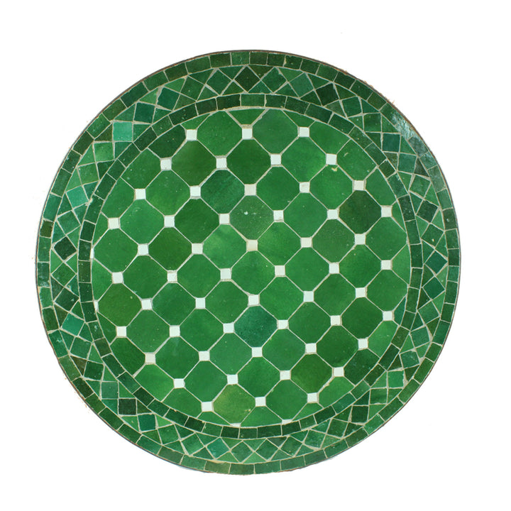 Mosaikbord runt D60 grön/glaserad