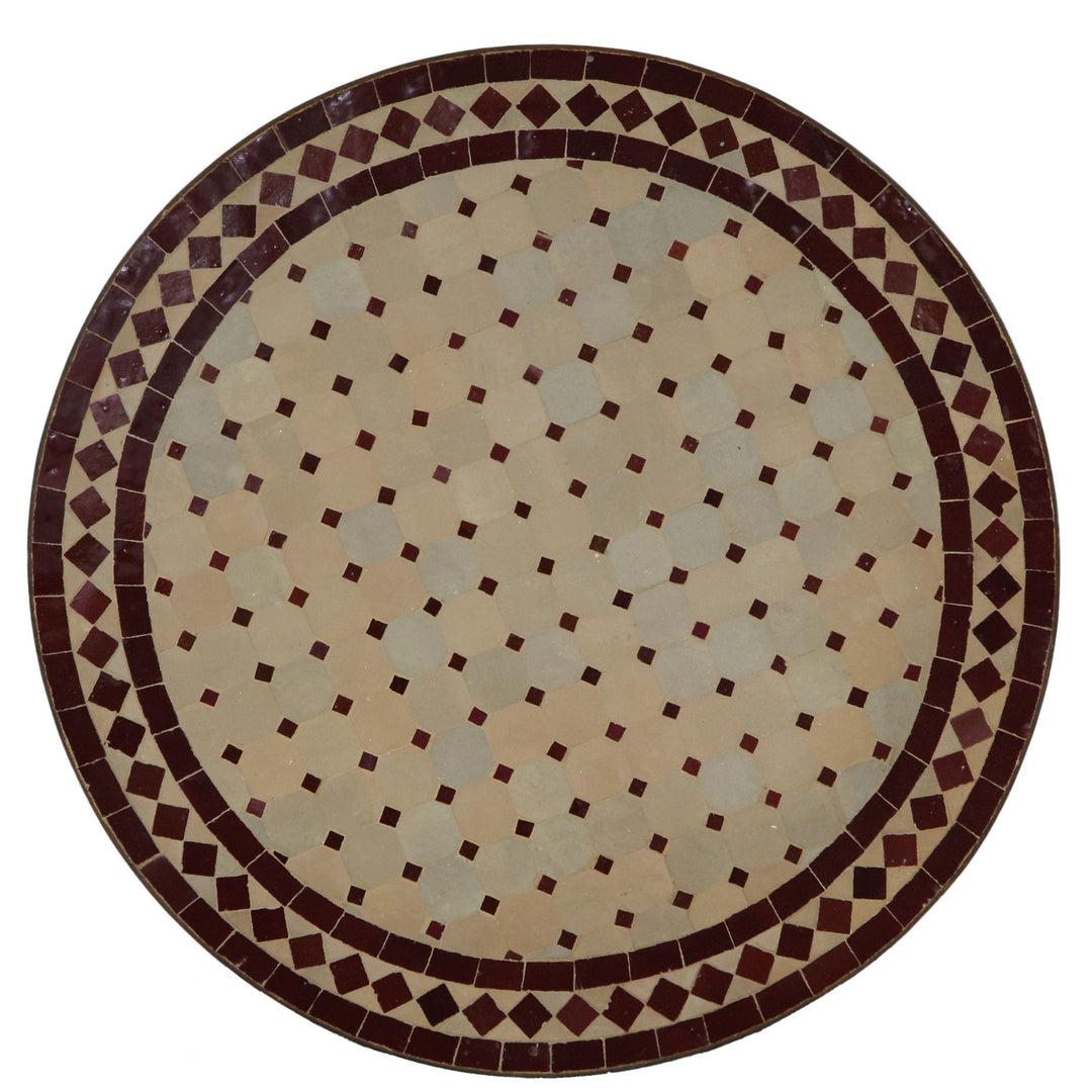 Mosaic Bistro Bord Runt 70 cm Bordeaux/Rhombus