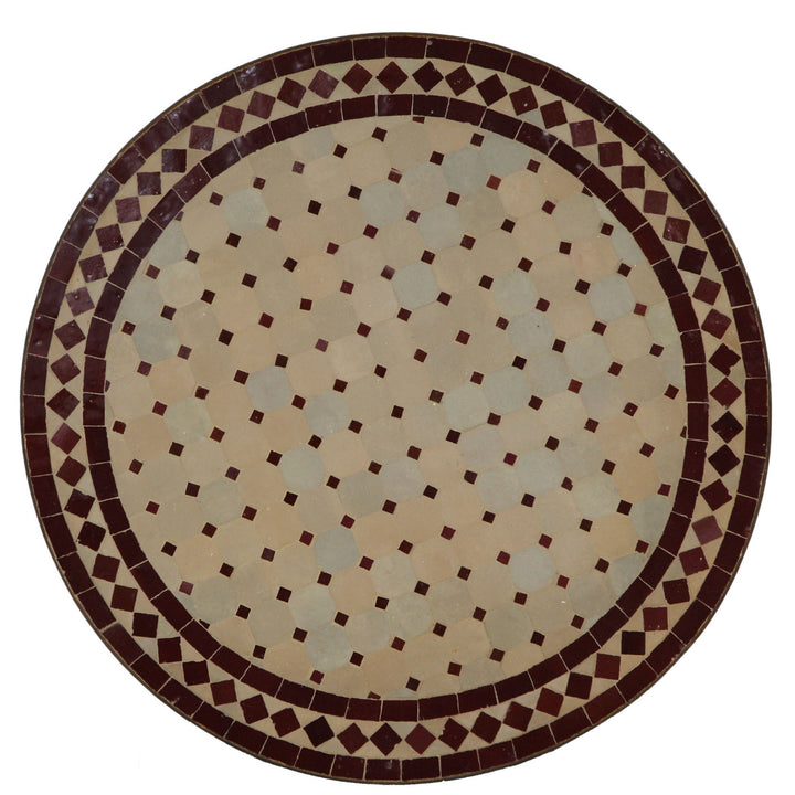Mosaic Bistro Bord Runt 70 cm Bordeaux/Rhombus