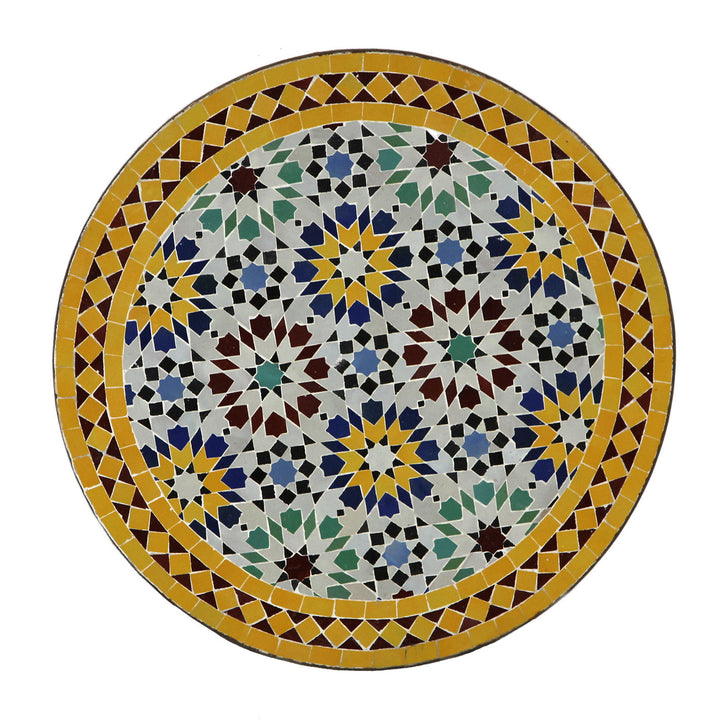 Mosaik bistrobord runt 70 cm Ankabut gult