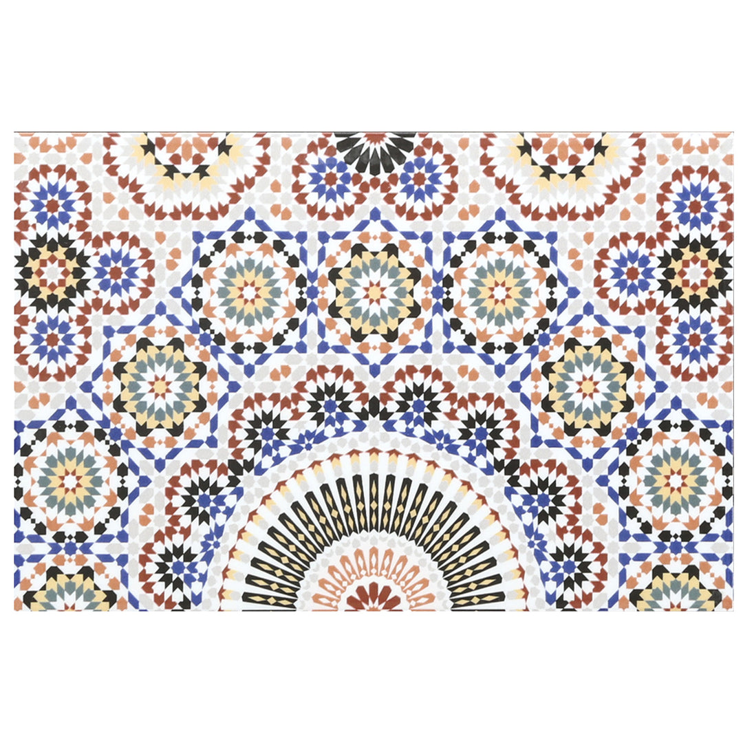 Mönsterkakel keramisk väggplatta 40x25 cm med orientaliskt mönster i flerfärgad som en detaljerad vy