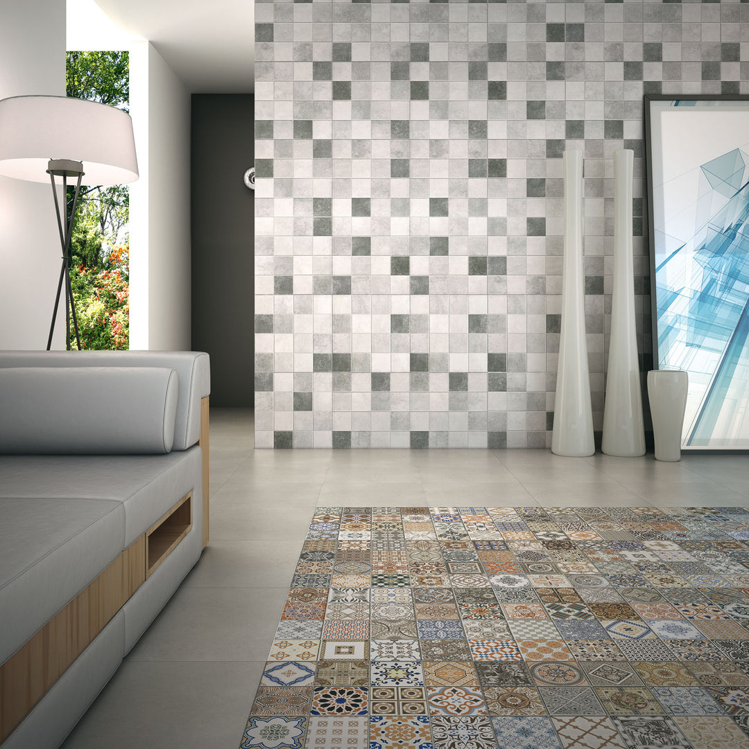 Patchwork kakel för väggar och golv