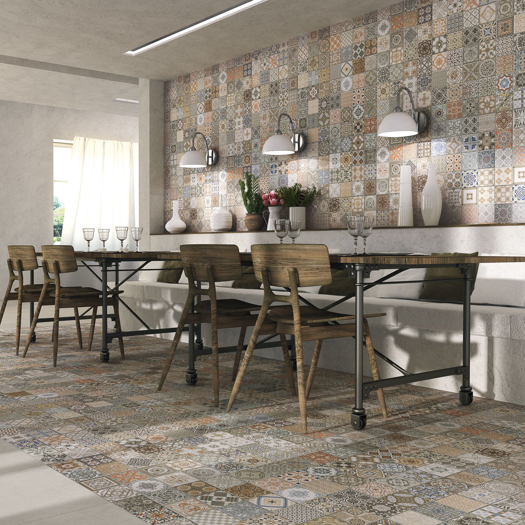 Patchwork kakel för väggar och golv
