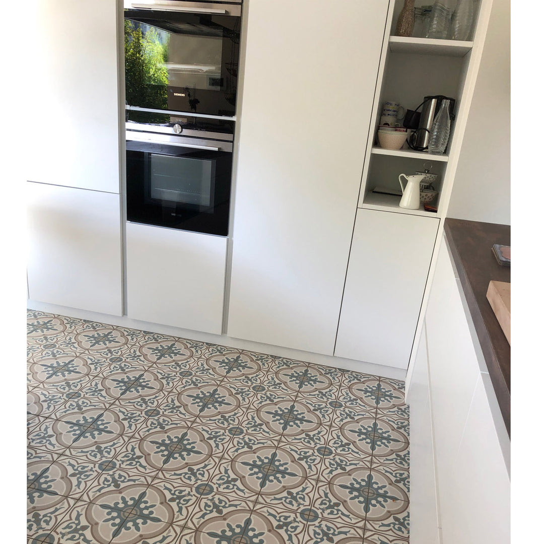 Kakel i cementlook gråblått – 20x20 cm