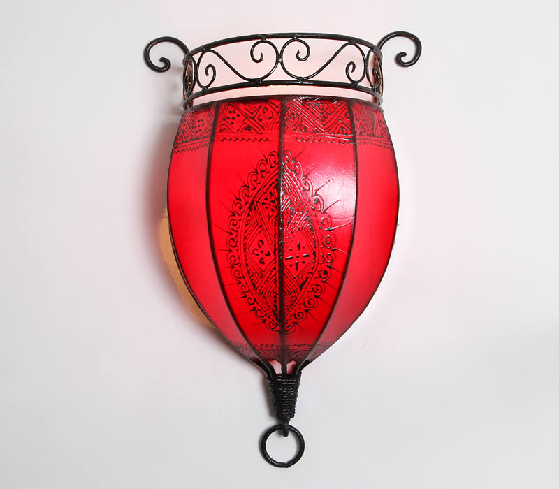 Henna läder vägglampa Nakous Red