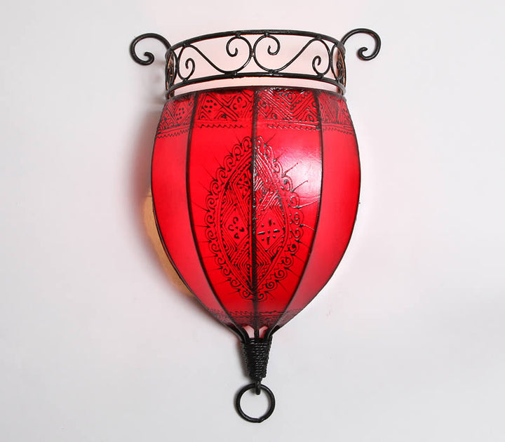Henna läder vägglampa Nakous Red
