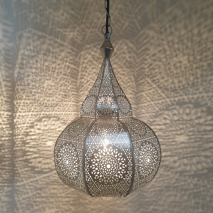 Orientalisk lampa Layoune silver