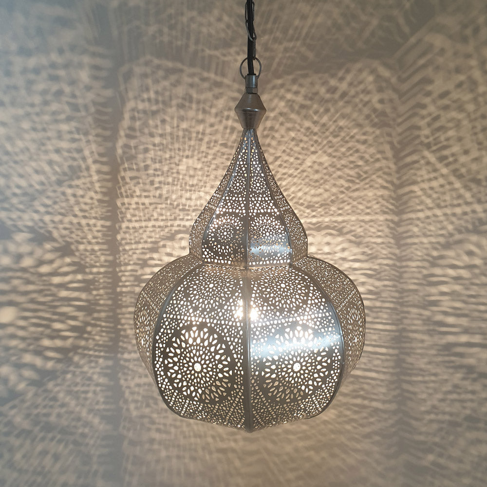 Orientalisk lampa Layoune silver