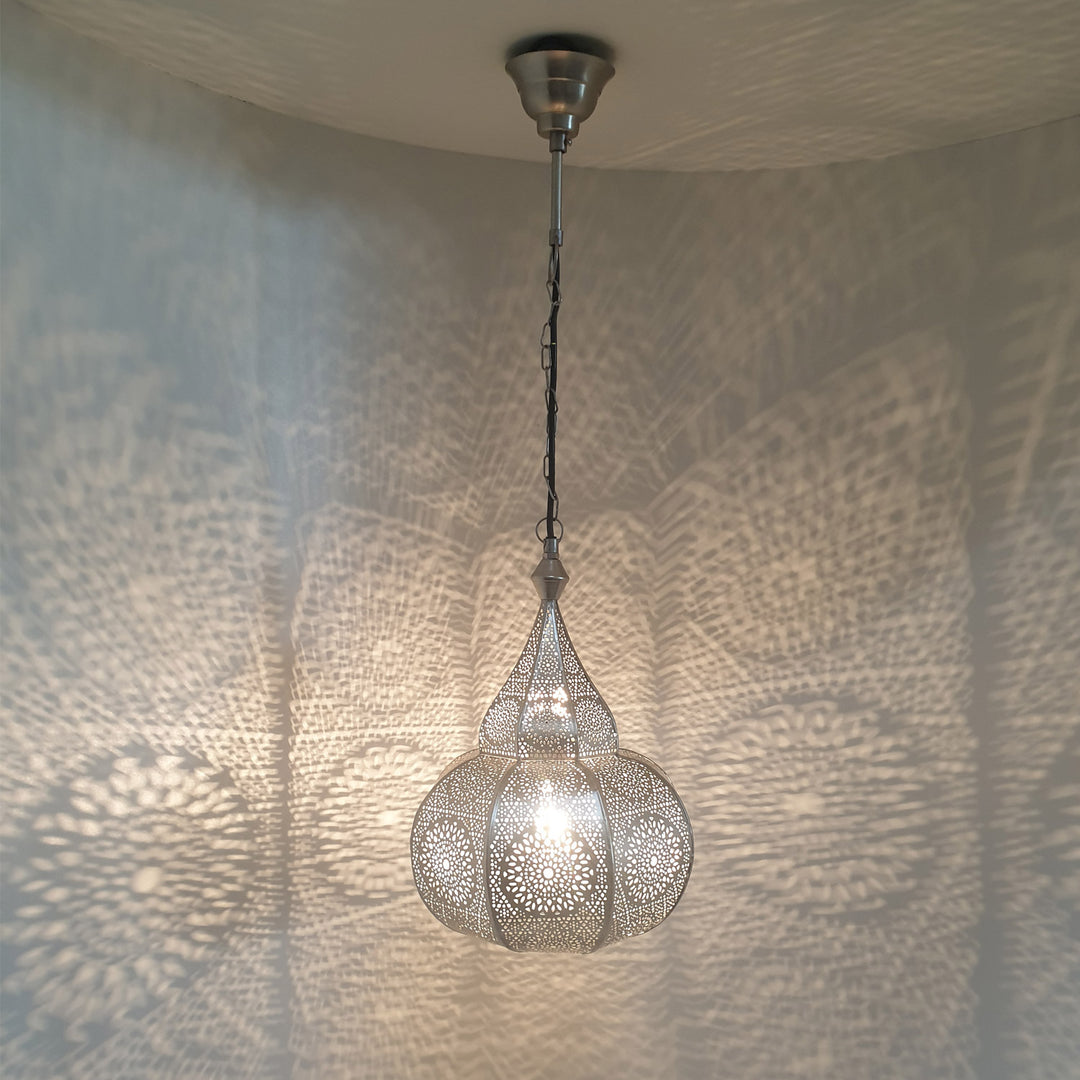 Orientalisk lampa Layoune silver