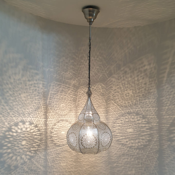 Orientalisk lampa Layoune silver