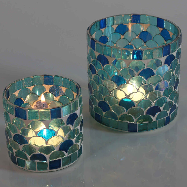 Marockansk mosaiklykta Rayan ljusblå