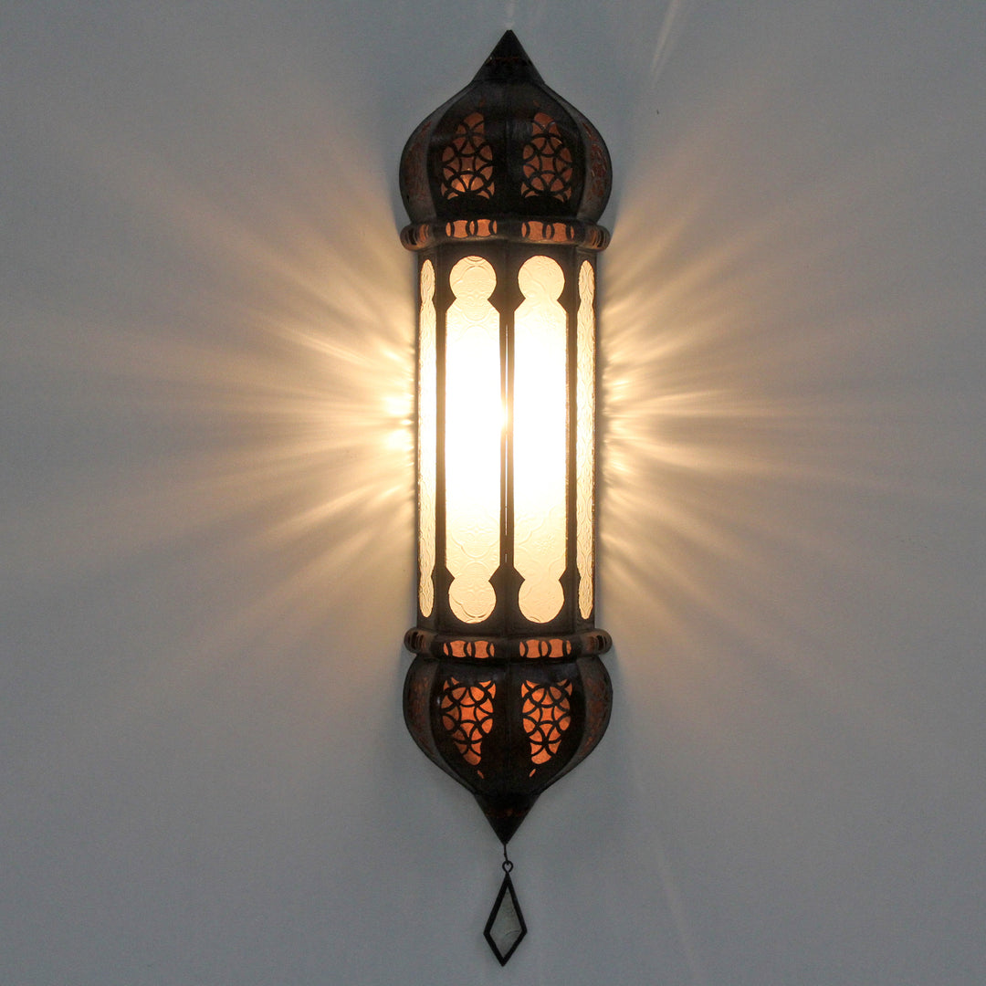 Marockansk vägglampa Ruya White