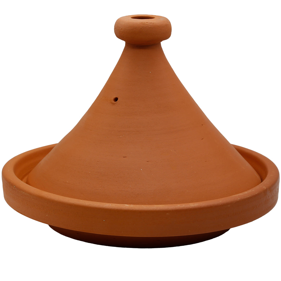 Tajine från Marocko 34 cm, naturlig och oglaserad, perfekt för 4-6 personer